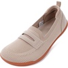 image:imageWHITIN Womens Wide Toe Box Loafers Barefoot Slip On Flats W607  Roomy forefoot comforteffortless wearbalanced foot alignmentbreathable knit uppernatural walking feelallday comfortKhaki
