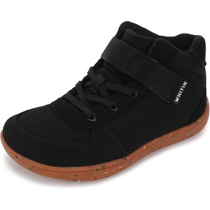 image:imageWHITIN High Top BoysGirls Wide Barefoot Shoes  Zero Drop  Minimalist Sneaker for LittleBig KidsBlack Multi