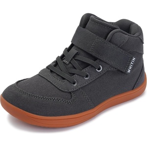 image:imageWHITIN High Top BoysGirls Wide Barefoot Shoes  Zero Drop  Minimalist Sneaker for LittleBig KidsGrey Gum