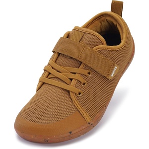 image:imageWHITIN LittleBig Kid Barefoot Shoes  BoysGirls Laceup Minimalist Sneakers  Wide Toe Box  Natural Flexible FitW8k6  Brown Multi