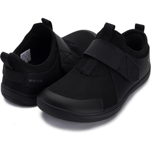 image:imageWHITIN LittleBig Kid Wide Width Barefoot Shoes  BoysGirls Minimalist Elastic Opening Sneakers  Flexible Zero Drop SoleW8k3  Black
