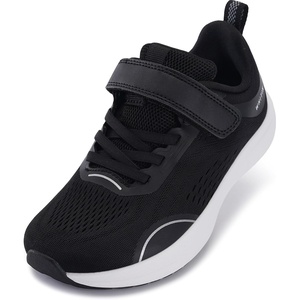 image:imageWHITIN LittleBig Kids Zero Drop Running Shoes  Wide Toe Box Sneaker for BoysGirlsBlack