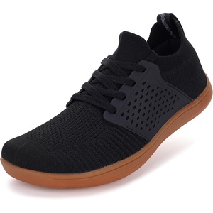 image:imageWHITIN Mens Wide Toe Box Barefoot Shoes SockLike Comfort W85  Natural toe splay zerodrop sole lightweight for casual wear gym walking ideal for minimalist beginnersW85 Classic Black Gum