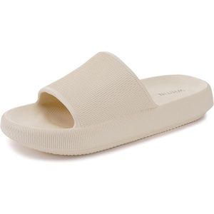 image:imageWHITIN Slippers for Women Non Slip  Cushioned Thick Sole Slides  Quick Drying Bathroom SandalsBeige