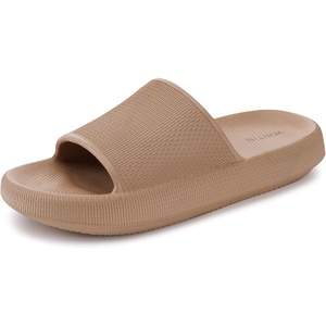 image:imageWHITIN Slippers for Women Non Slip  Cushioned Thick Sole Slides  Quick Drying Bathroom SandalsBrown