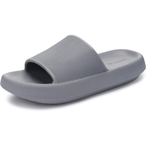 image:imageWHITIN Slippers for Women Non Slip  Cushioned Thick Sole Slides  Quick Drying Bathroom SandalsGrey