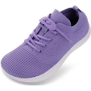 image:imageWHITIN ToddlerLittle Kid Wide Barefoot Shoes  Slip on Zero Drop Minimalist Sneakers for Boys Girls  Adjustable NoTie Lacing DesignW8k12  Purple