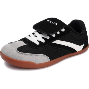 image:imageWHITIN Wide Toe Box Barefoot Shoes for Women  Fashion Tennis Sneakers  Trendy FoldOver TongueBlack