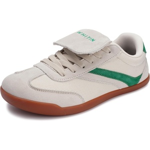 image:imageWHITIN Wide Toe Box Barefoot Shoes for Women  Fashion Tennis Sneakers  Trendy FoldOver TongueGrey Green