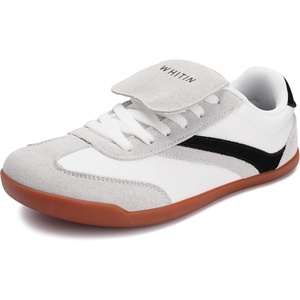 image:imageWHITIN Wide Toe Box Barefoot Shoes for Women  Fashion Tennis Sneakers  Trendy FoldOver TongueGrey White