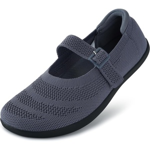 image:imageWHITIN Womens Barefoot Mary Jane Flats  Wide Toe Box  Zero Drop Sole  Adjustable StrapsW94  Grey