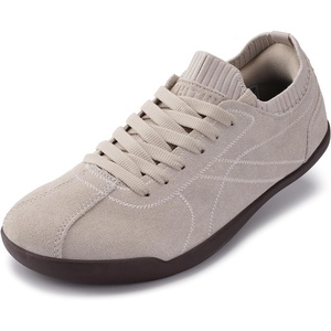 image:imageWHITIN Womens Slip On Barefoot Shoes  Suede Wide Toe Box  Zero Drop Walking SneakersBeige