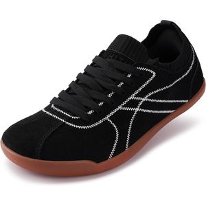image:imageWHITIN Womens Slip On Barefoot Shoes  Suede Wide Toe Box  Zero Drop Walking SneakersBlack