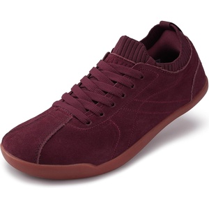 image:imageWHITIN Womens Slip On Barefoot Shoes  Suede Wide Toe Box  Zero Drop Walking SneakersWine Red