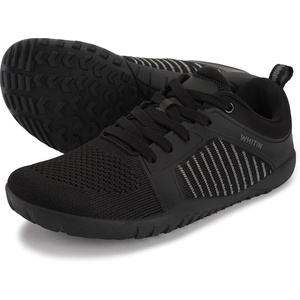 image:imageWHITIN Womens Wide Barefoot Trail Running Shoes  Minimalist Hiking Footwear  Zero Drop  Flexible TractionAll Black