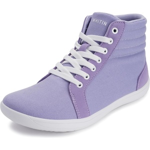 image:imageWHITIN Womens Wide HighTop Canvas Barefoot Sneakers  Minimalist StreetReady Fit  ComfortForward Ankle SupportW823  Purple
