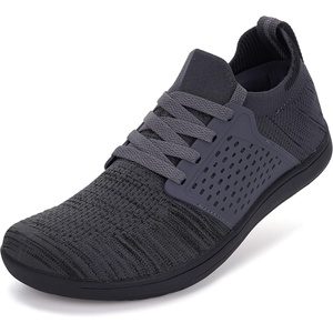 image:imageWHITIN Womens Wide Minimalist Barefoot Shoes  Zero Drop SoleW85  Dark Grey