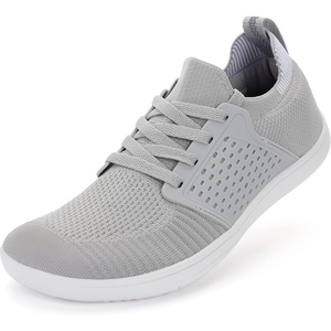 image:imageWHITIN Womens Wide Minimalist Barefoot Shoes  Zero Drop SoleW85  Light Grey