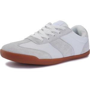 image:imageWHITIN Womens Wide Toe Box Barefoot Shoes  Fashion Suede Patchwork Design  Zero Drop SoleGrey Gum