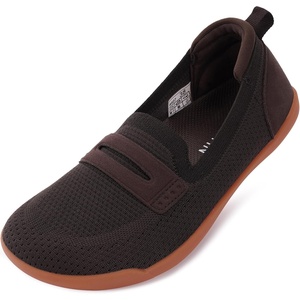 image:imageWHITIN Womens Wide Toe Box Loafers Barefoot Slip On Flats W607  Roomy forefoot comforteffortless wearbalanced foot alignmentbreathable knit uppernatural walking feelallday comfortTaupe