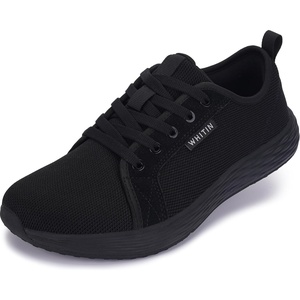 image:imageWHITIN Womens Wide Toe Box Walking Shoes  Wide Width Fashion Tennis Sneakers  Zero Drop amp Rubber OutsoleS87  All Black