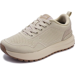 image:imageWHITIN Womens Wide Toe Box Walking Sneakers  Cushioned Support for Daily ComfortKhaki
