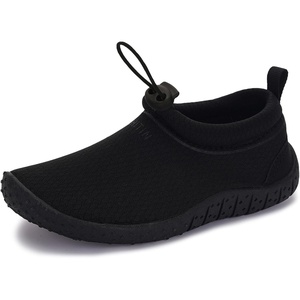 image:imageWHITIN LittleBig Kids Amphibious Water Shoes  BoysGirls Aqua Socks Z1K01  SlipOn Design for Independent OnOff Drawstring Keeps Sand amp Pebbles Out Foldable amp Lighweight Camping amp Beach EssentialsAll Black