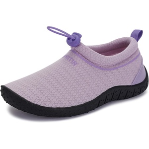 image:imageWHITIN LittleBig Kids Amphibious Water Shoes  BoysGirls Aqua Socks Z1K01  SlipOn Design for Independent OnOff Drawstring Keeps Sand amp Pebbles Out Foldable amp Lighweight Camping amp Beach EssentialsPurple