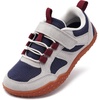 image:imageWHITIN LittleBig Kid Wide Retro Barefoot Sneakers WK102  Back to School Toe Freedom Zero Drop Flexible Sole From Daily Walking to Adventure SportsWk102  Blue Gum