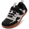 image:imageWHITIN LittleBig Kid Wide Retro Barefoot Sneakers WK102  Back to School Toe Freedom Zero Drop Flexible Sole From Daily Walking to Adventure SportsWk102  Black Multi