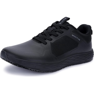 image:imageWHITIN Mens Wide Food Service Shoes Water amp Oil Resistant Sneaker S890  Wide Toe Box Allows Toes to Spread Naturally ZeroDrop Sole for Natural Stride Comfort for Long StandingBlack