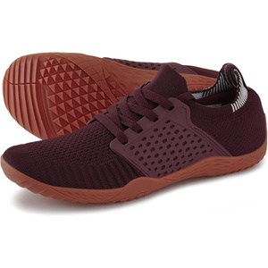 image:imageWHITIN Womens Zero Drop Barefoot Trail Runner W63  Lightweight amp Breathable Knit Upper HighTraction Rubber Outsole Natural Stride Versatile for Lifting Hiking CampingW63  Wine Red