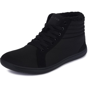 image:imageWHITIN Womens Wide Hitop Barefoot Shoes Winter Ankle Boots W826All Black