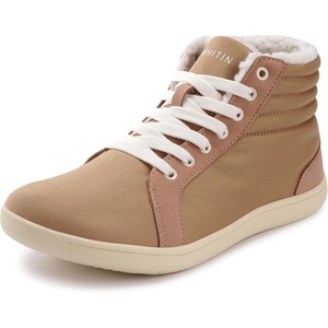 image:imageWHITIN Womens Wide Hitop Barefoot Shoes Winter Ankle Boots W826Light Brown